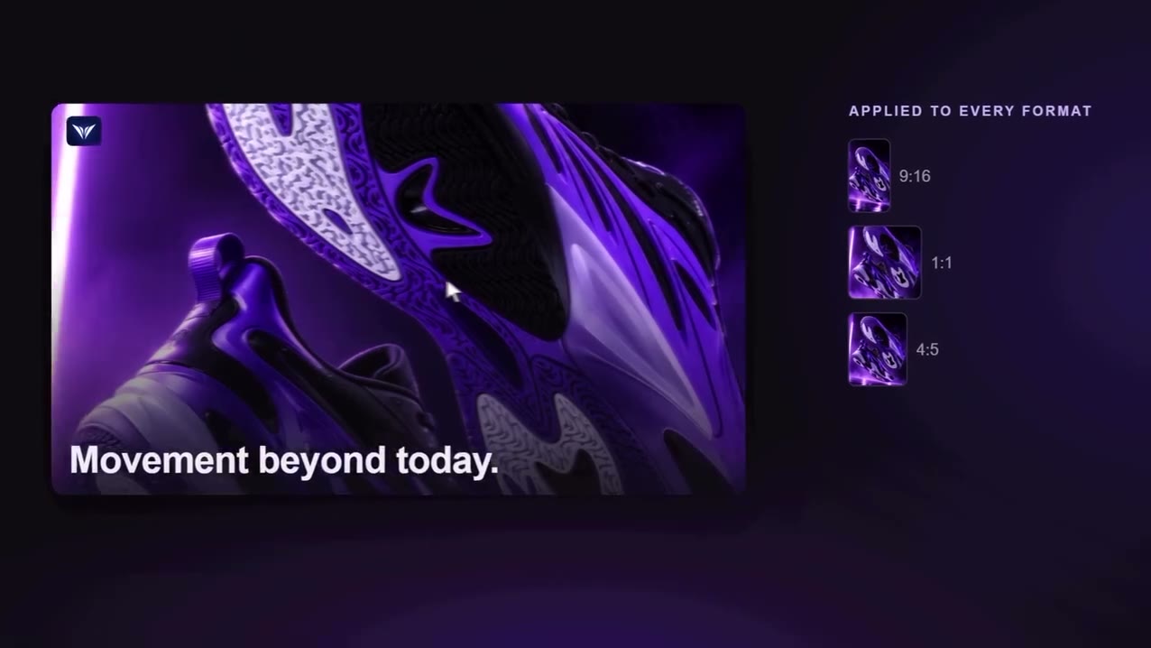One VYRA campaign image applied to 9:16, 1:1 and 4:5 formats.